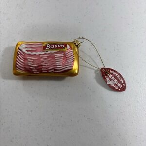 Sur La Table Bacon Glass Christmas Ornament Poland Holiday Food Chef Cook